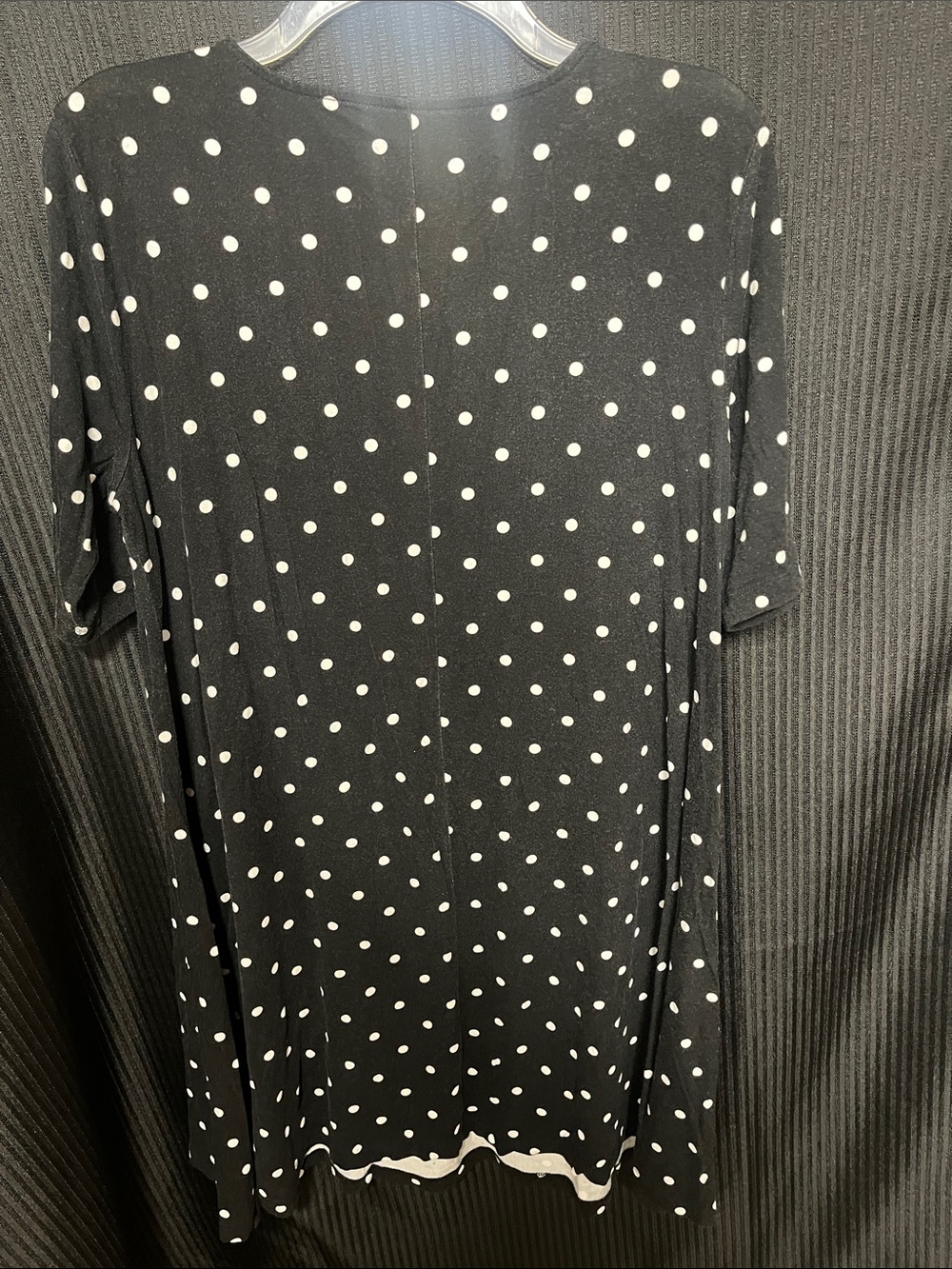 St. John's Bay Black Dress with White Polka Dots - Picture 3 of 3